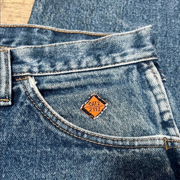 Wrangler  flame resistant Blue Denim Jeans 40x30 - Picture 5 of 6